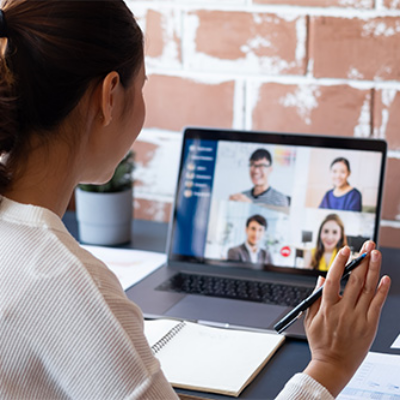 woman on zoom call